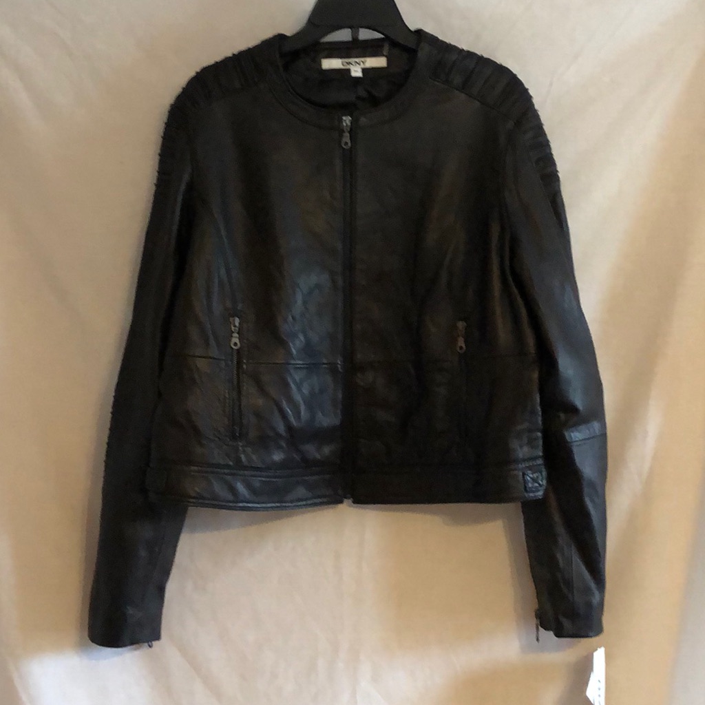 Dkny Leather Biker Jacket